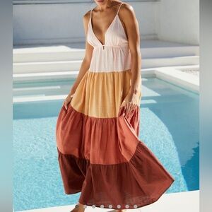 Anthropologie Raya Colorblock Maxi Dress